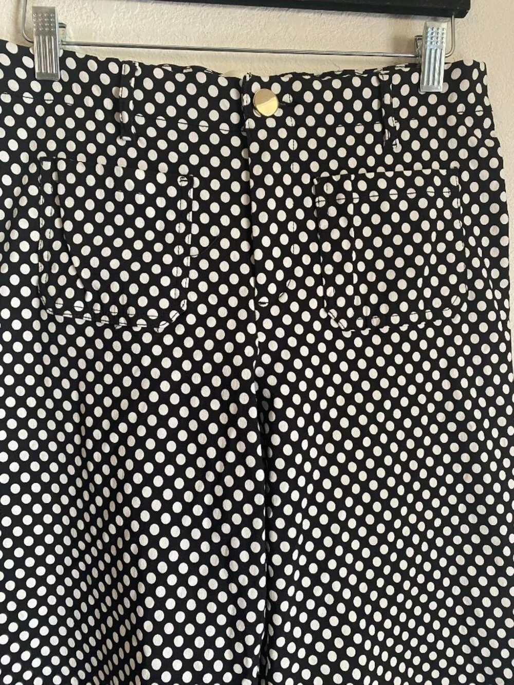 Jules and Leopold Black and White Polka Dot Wide Leg High Waisted Pants Size M - Picture 3 of 7